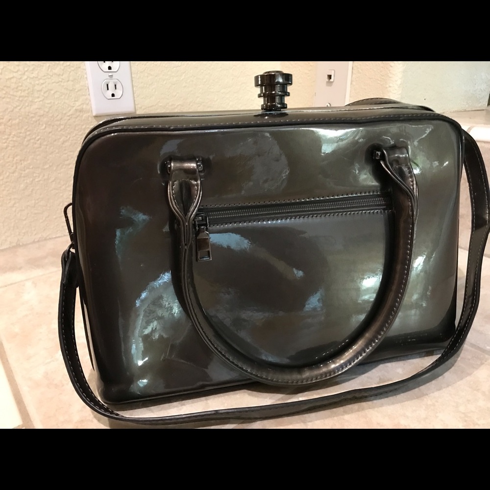 charcoal grey purse.